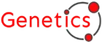 Logo Genetics rood met grijs, 500px, 72 dpi, transparant, web